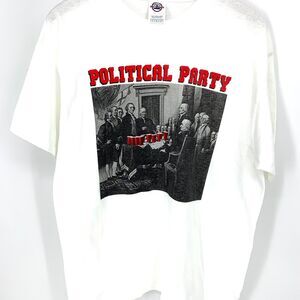 Political Party Beer Pong Founding Fathers Funny T Shirt Delta Tag Size L
